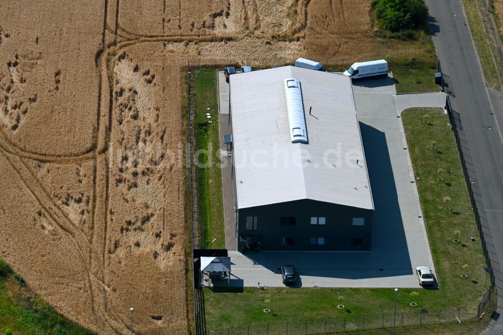 Luftaufnahme Delitzsch - Betriebshof der BioVersal Deutschland GmbH in Delitzsch im Bundesland Sachsen, Deutschland