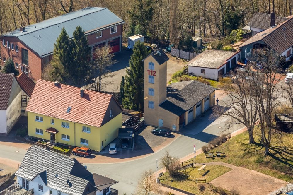 Luftbild Diemelstadt - Betriebshof der Feuerwehr in Diemelstadt im Bundesland Hessen, Deutschland