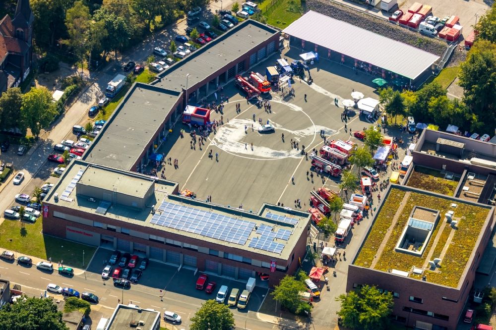 Luftaufnahme Essen - Betriebshof der Feuerwehr in Essen im Bundesland Nordrhein-Westfalen - NRW, Deutschland