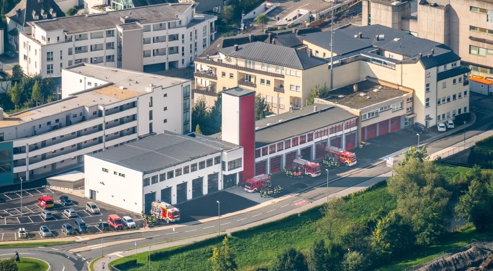 Luftbild Meschede - Betriebshof der Feuerwehr in Meschede im Bundesland Nordrhein-Westfalen