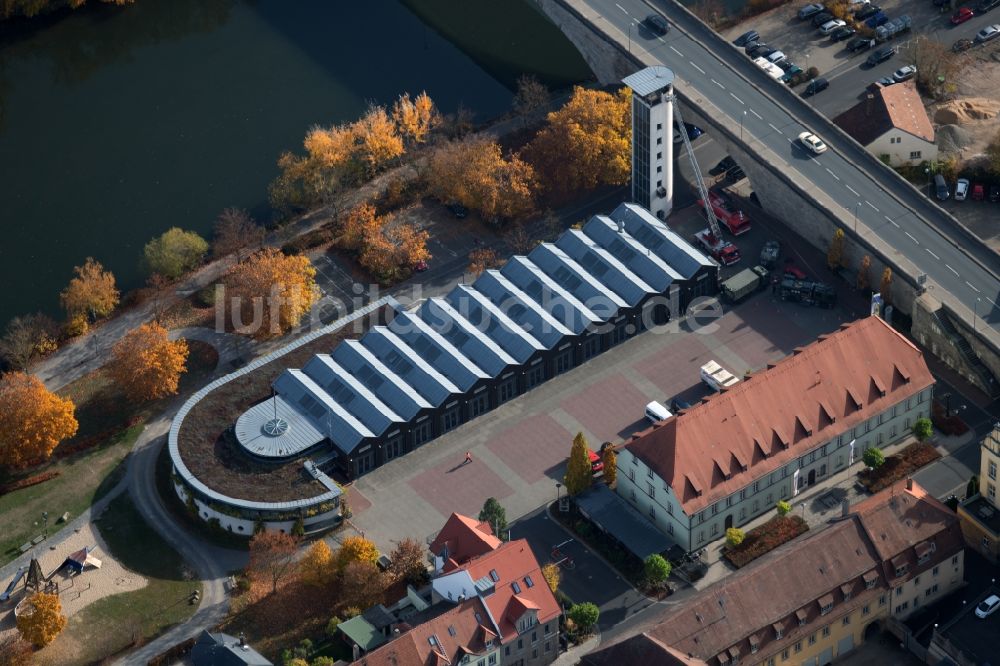Luftaufnahme Kitzingen - Betriebshof der Feuerwehr im Ortsteil Etwashausen in Kitzingen im Bundesland Bayern, Deutschland
