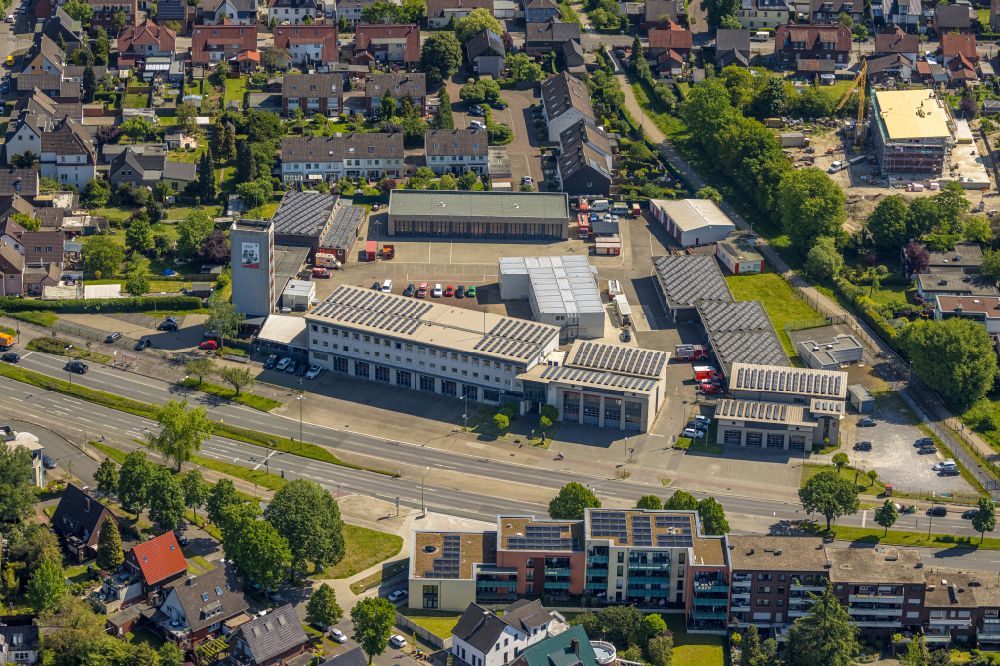 Bottrop aus der Vogelperspektive: Betriebshof der Feuerwehr im Ortsteil Stadtmitte in Bottrop im Bundesland Nordrhein-Westfalen