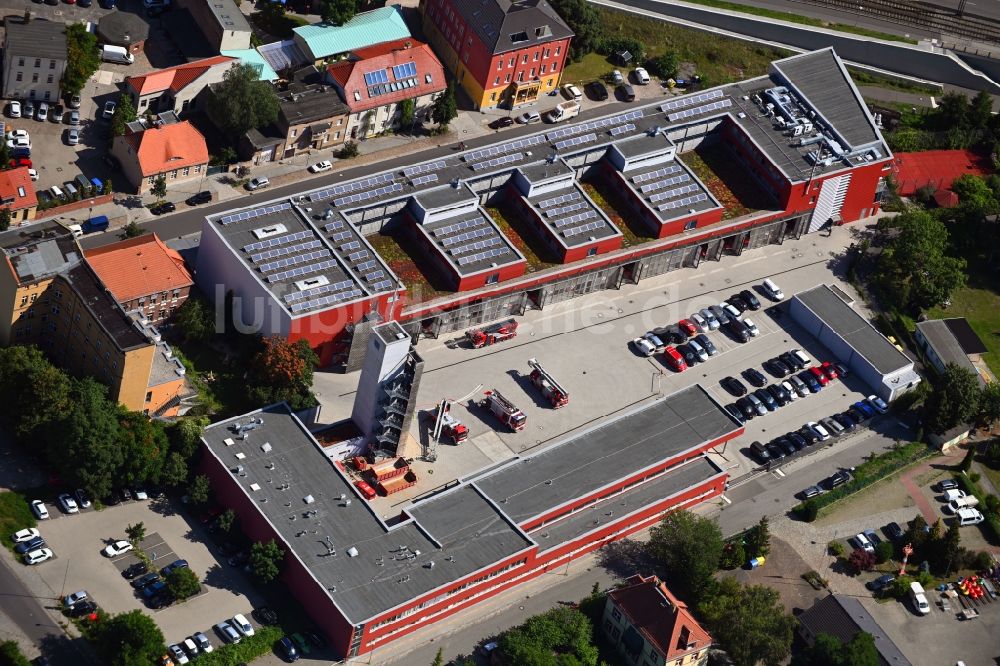 Potsdam aus der Vogelperspektive: Betriebshof der Feuerwehr in Potsdam im Bundesland Brandenburg, Deutschland