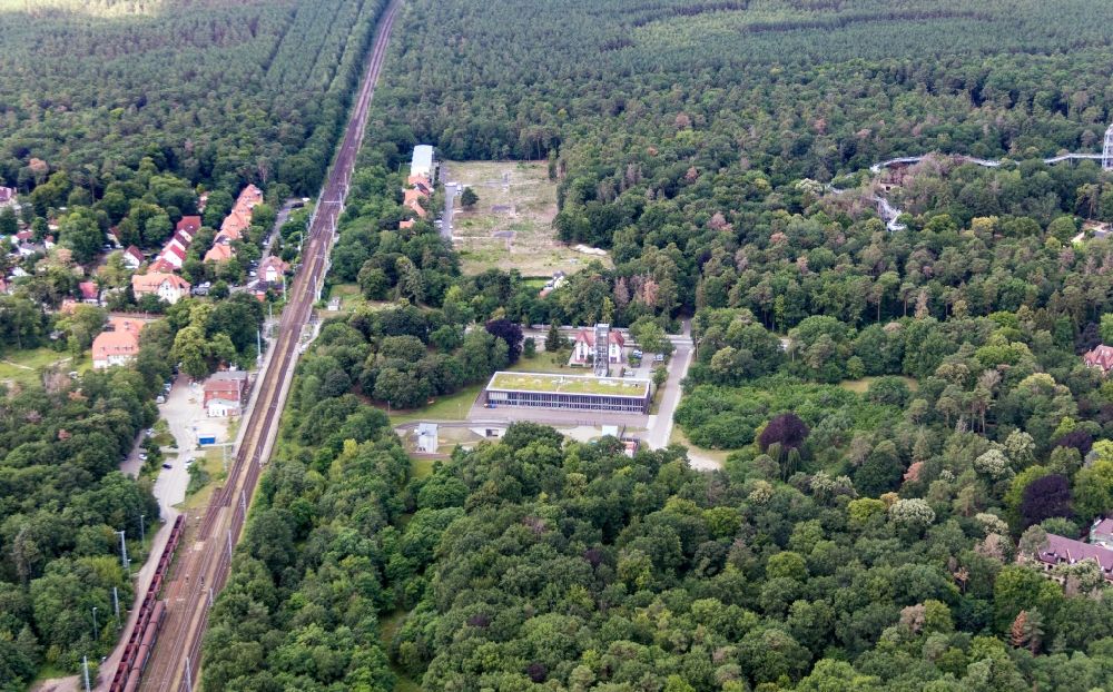 Beelitz-Heilstätten von oben - Betriebshof der Feuerwehrwache in Beelitz-Heilstätten im Bundesland Brandenburg, Deutschland