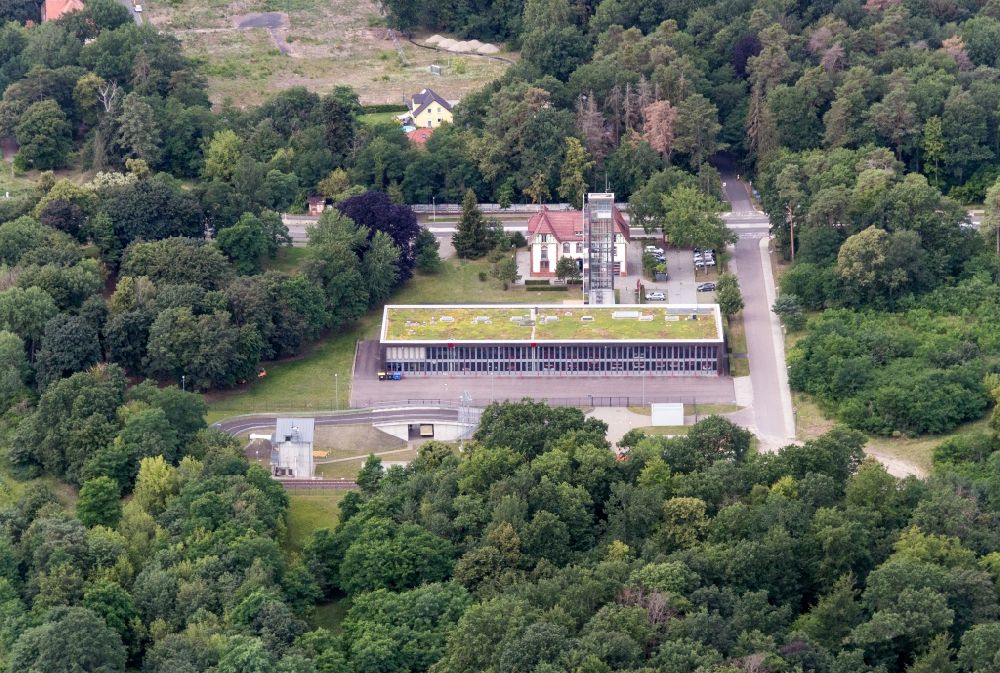 Beelitz-Heilstätten aus der Vogelperspektive: Betriebshof der Feuerwehrwache in Beelitz-Heilstätten im Bundesland Brandenburg, Deutschland