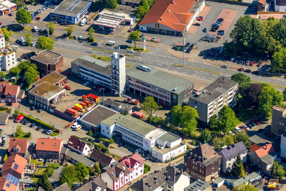 Herne aus der Vogelperspektive: Betriebshof der Feuerwehrwache an der Breddetraße in Herne im Bundesland Nordrhein-Westfalen, Deutschland