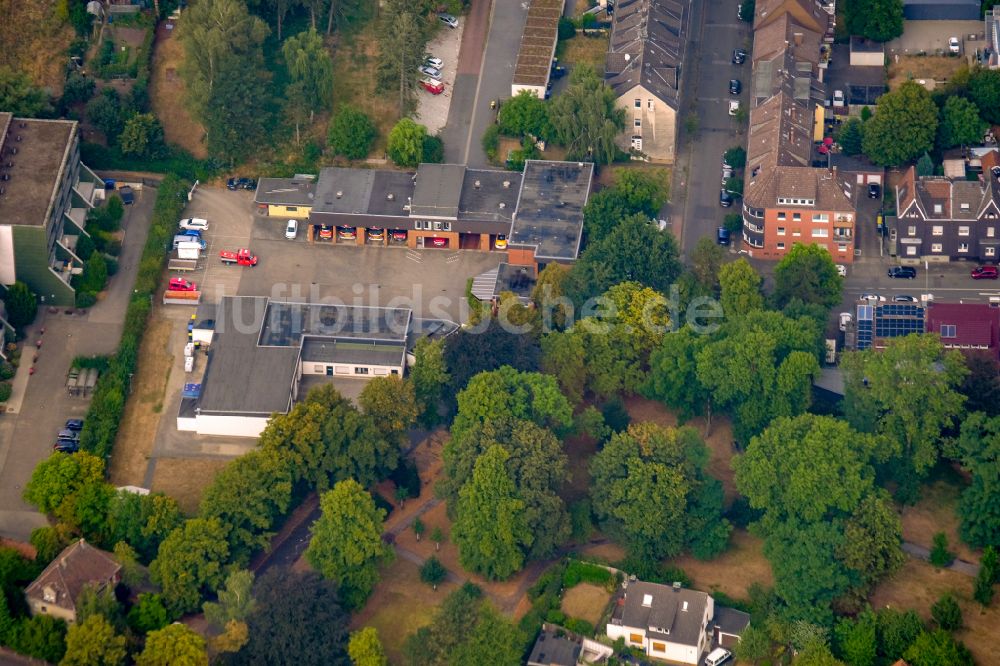 Luftaufnahme Waltrop - Betriebshof der Feuerwehrwache in Waltrop im Bundesland Nordrhein-Westfalen, Deutschland