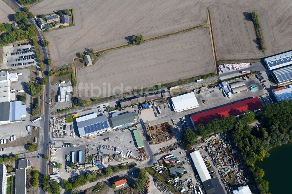 Luftaufnahme Mittenwalde - Betriebshof mit Firmensitz der GAAC Commerz GmbH im Gewerbegebiet Mittenwalde im Bundesland Brandenburg