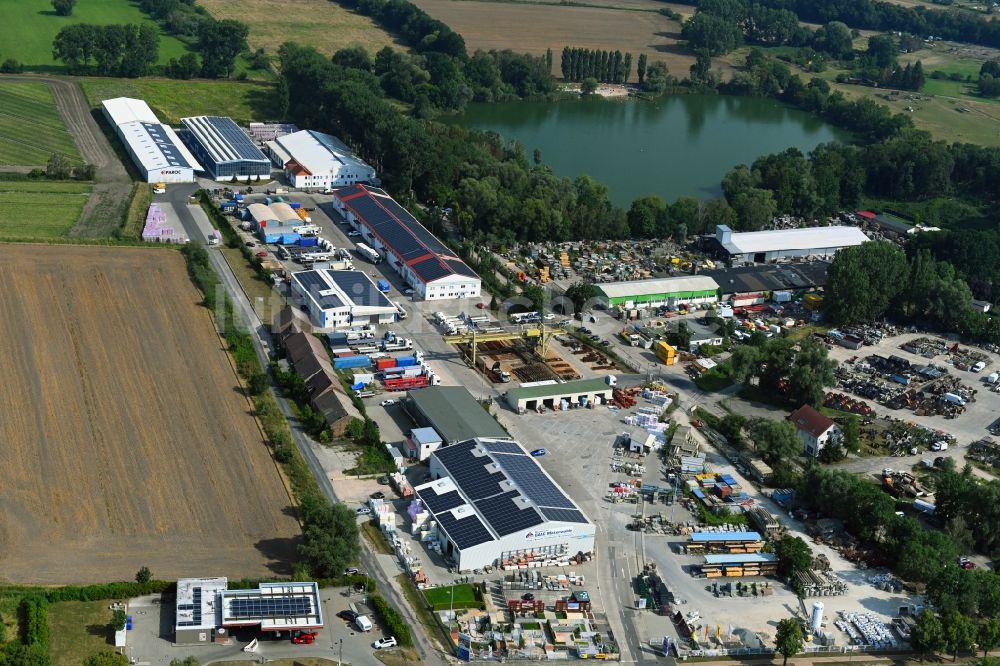 Mittenwalde aus der Vogelperspektive: Betriebshof mit Firmensitz der GAAC Commerz GmbH im Gewerbegebiet Mittenwalde im Bundesland Brandenburg