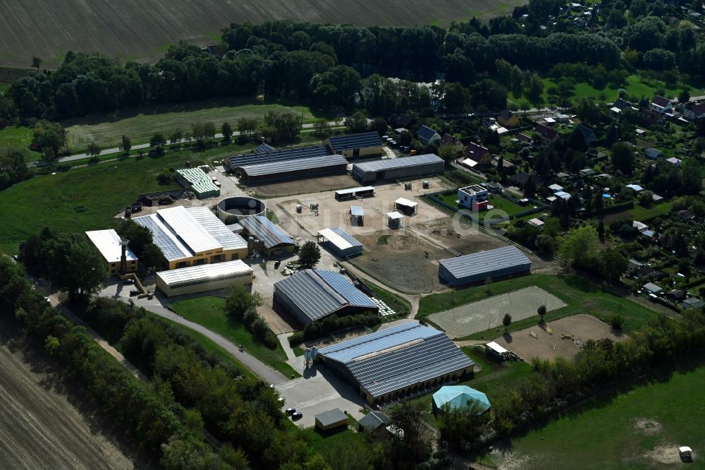 Krosigk aus der Vogelperspektive: Betriebshof der Landgut Krosigk GmbH in Krosigk im Bundesland Sachsen-Anhalt, Deutschland