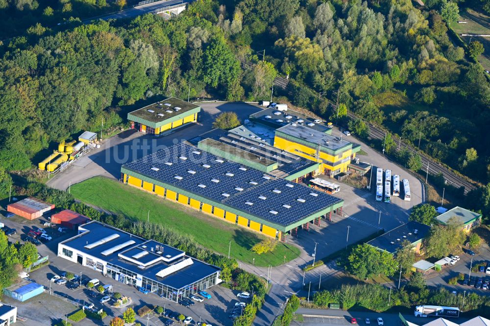 Hamm von oben - Betriebshof Stadtwerke Hamm GmbH in Hamm im Bundesland Nordrhein-Westfalen, Deutschland