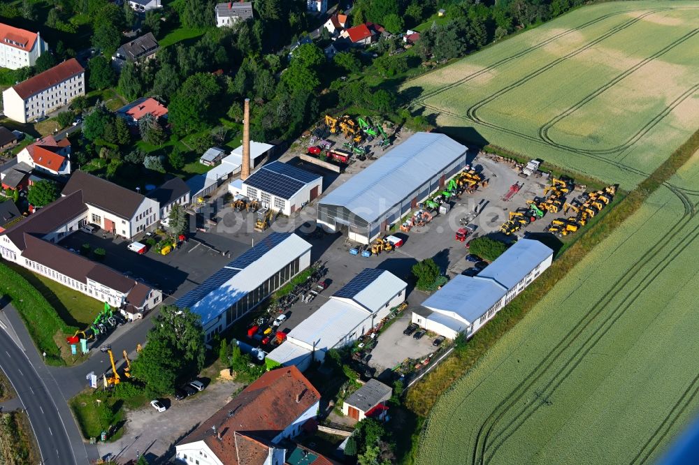 Luftaufnahme Leisnig - Betriebshof der Tecklenborg Baumaschinen GmbH in Leisnig im Bundesland Sachsen, Deutschland