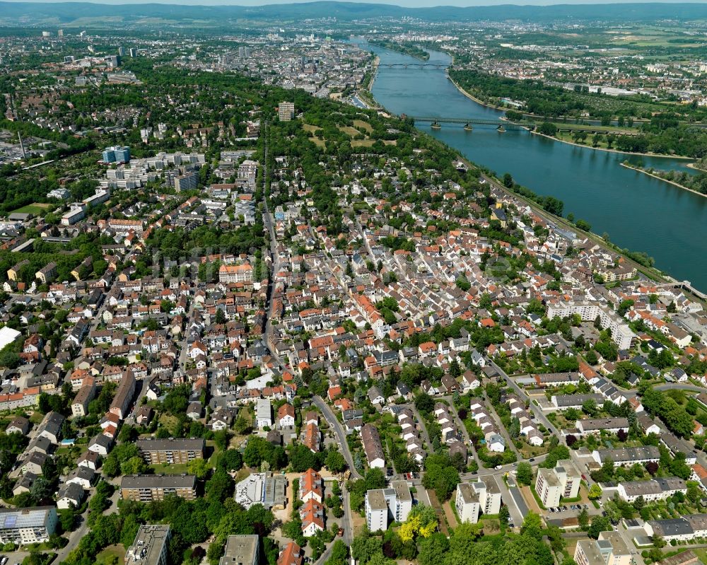 Mainz von oben - Bezirk Weisenau in Mainz im Bundesland Rheinland-Pfalz