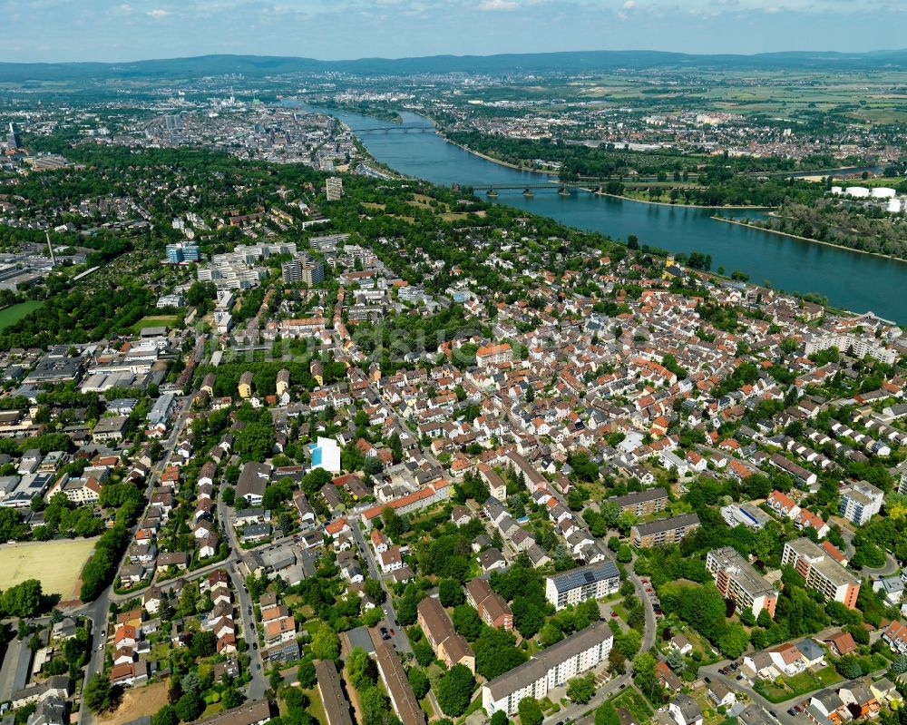 Mainz aus der Vogelperspektive: Bezirk Weisenau in Mainz im Bundesland Rheinland-Pfalz