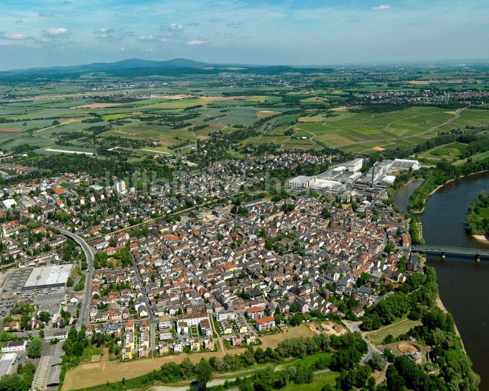 Luftaufnahme Wiesbaden - Bezirksansicht von Mainz-Kostheim in Wiesbaden im Bundesland Hessen