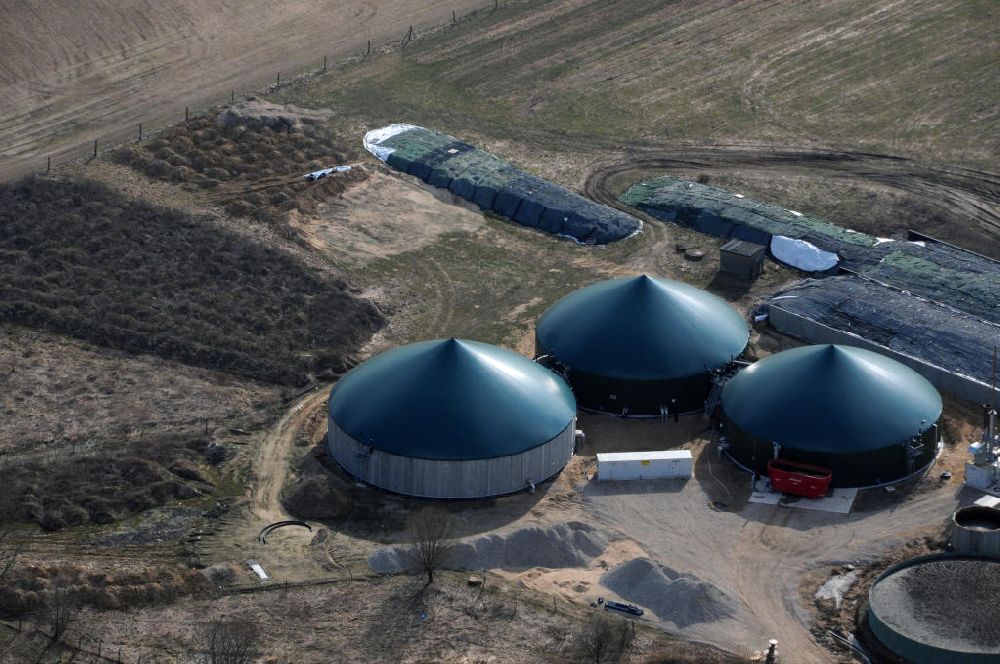 Luftbild Birkholz - Biogasanlage der landwirtschaftlichen Gesellschaft Berliner Stadtgüter Nord KG im brandenburgischen Birkholz