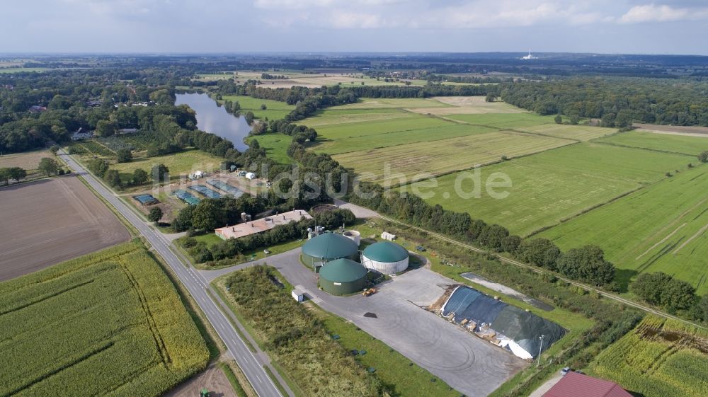 Luftbild Barum - Biogasspeicher- Behälter im Biogaspark in Barum im Bundesland Niedersachsen, Deutschland