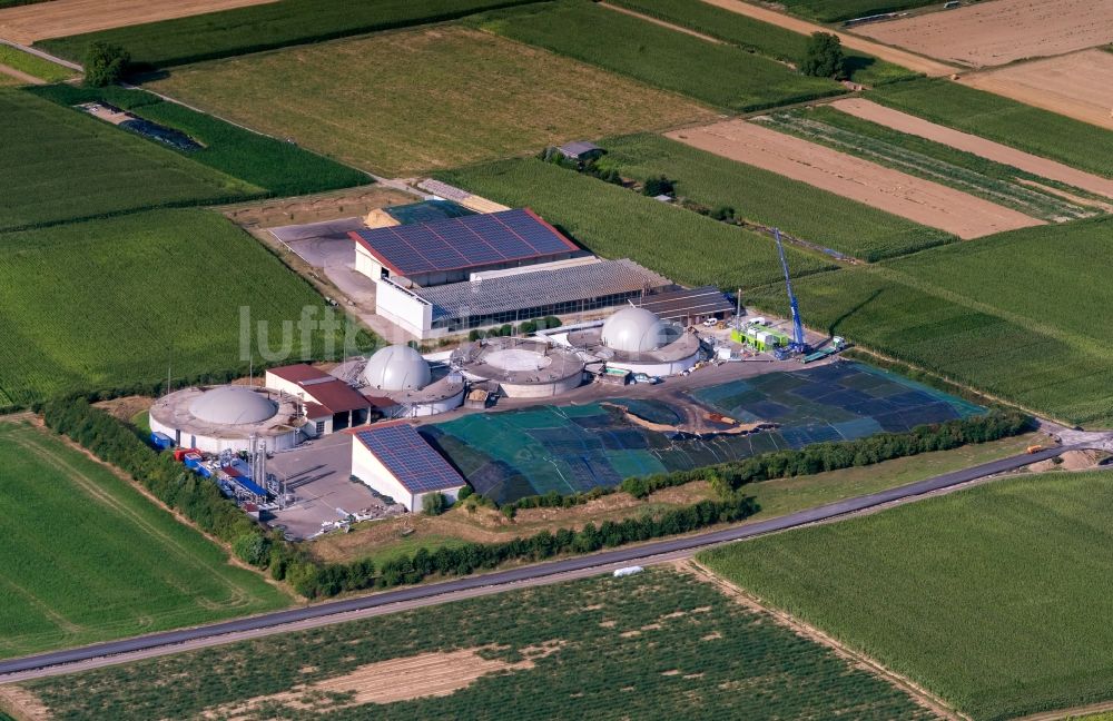 Luftaufnahme Forchheim - Biogasspeicher- Behälter im Biogaspark in Forchheim im Bundesland Baden-Württemberg, Deutschland