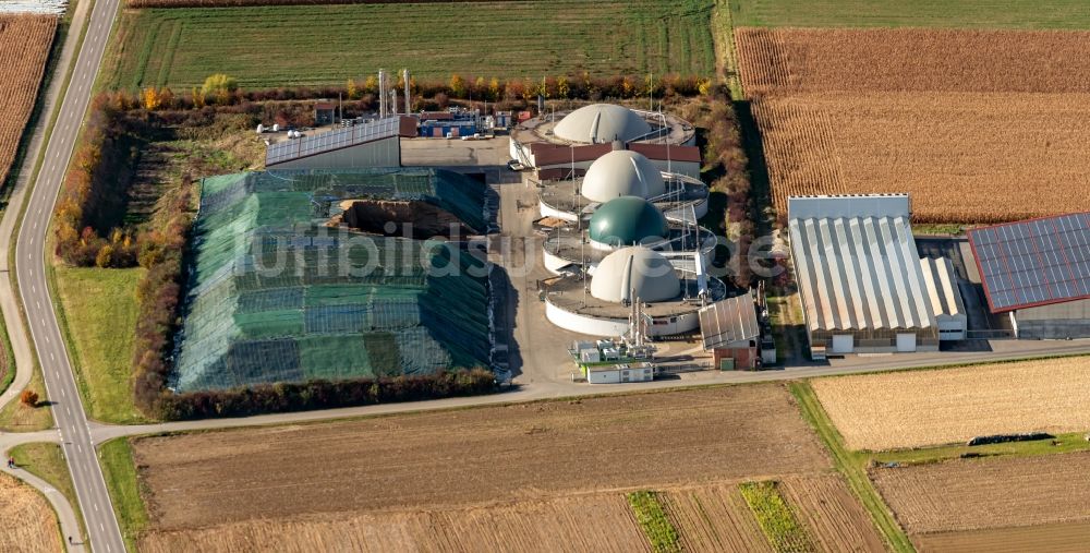 Luftbild Forchheim - Biogasspeicher- Behälter im Biogaspark in Forchheim im Bundesland Baden-Württemberg, Deutschland