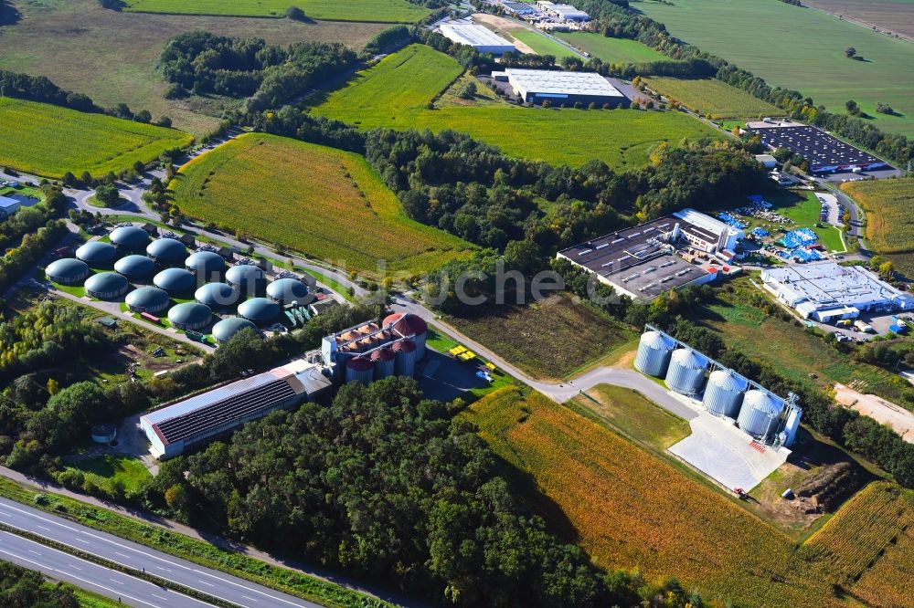 Luftbild Gerdshagen - Biogasspeicher- Behälter im Biogaspark in Gerdshagen im Bundesland Brandenburg, Deutschland