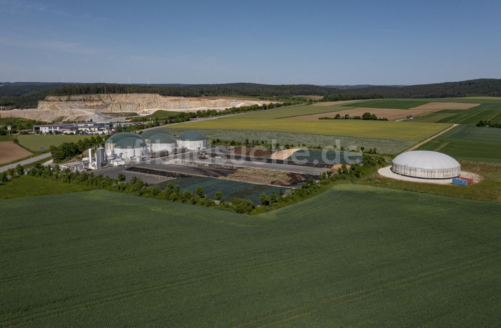 Luftaufnahme Lauterhofen - Biogasspeicher- Behälter im Biogaspark in Lauterhofen im Bundesland Bayern, Deutschland