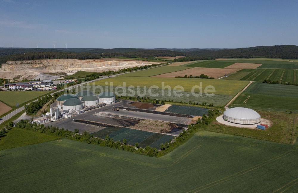 Lauterhofen von oben - Biogasspeicher- Behälter im Biogaspark in Lauterhofen im Bundesland Bayern, Deutschland