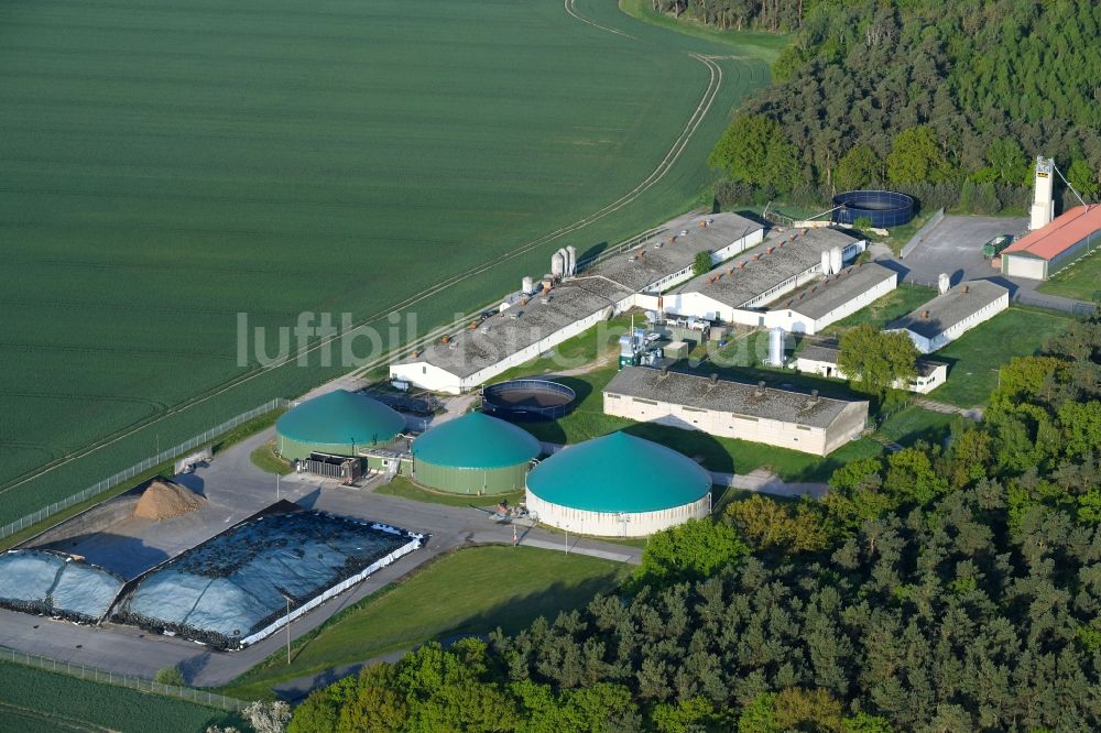 Luftbild Sanne-Kerkuhn - Biogasspeicher- Behälter in Sanne-Kerkuhn im Bundesland Sachsen-Anhalt, Deutschland
