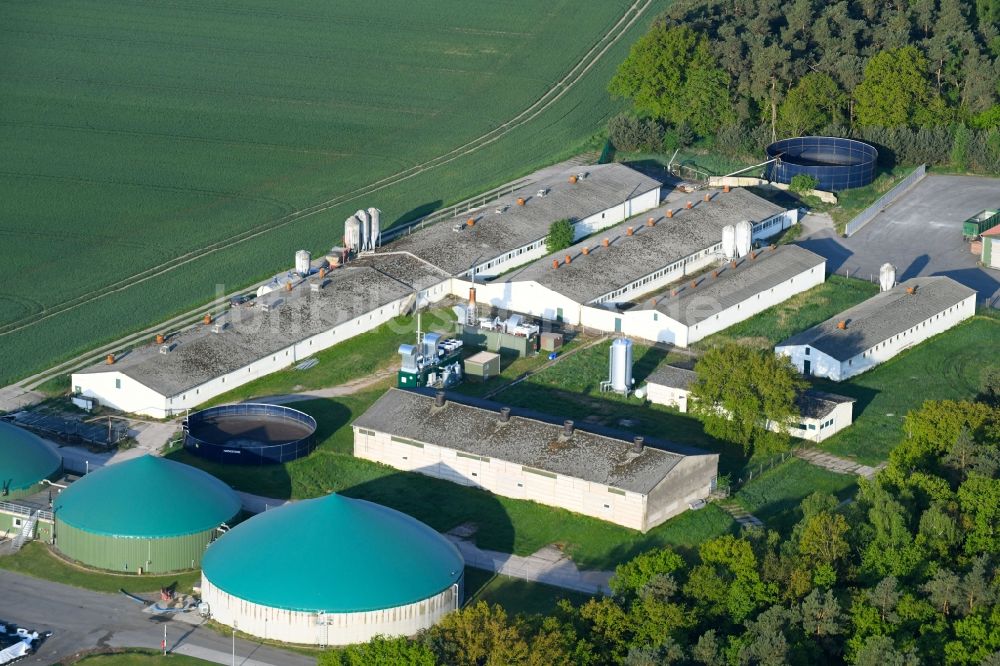 Luftaufnahme Sanne-Kerkuhn - Biogasspeicher- Behälter in Sanne-Kerkuhn im Bundesland Sachsen-Anhalt, Deutschland