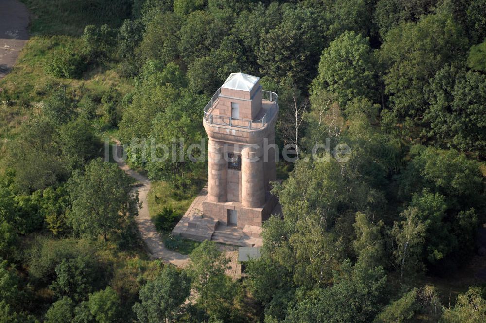 Luftaufnahme Petersberg (bei Halle) - Bismarckturm auf dem Petersberg (bei Halle)