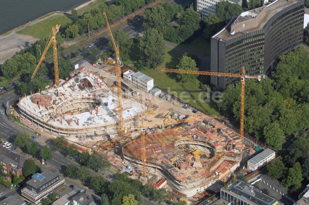 Köln aus der Vogelperspektive: Blick auf die Baustelle der Cologne Oval Offices im Kölner Stadtteil Bayenthal