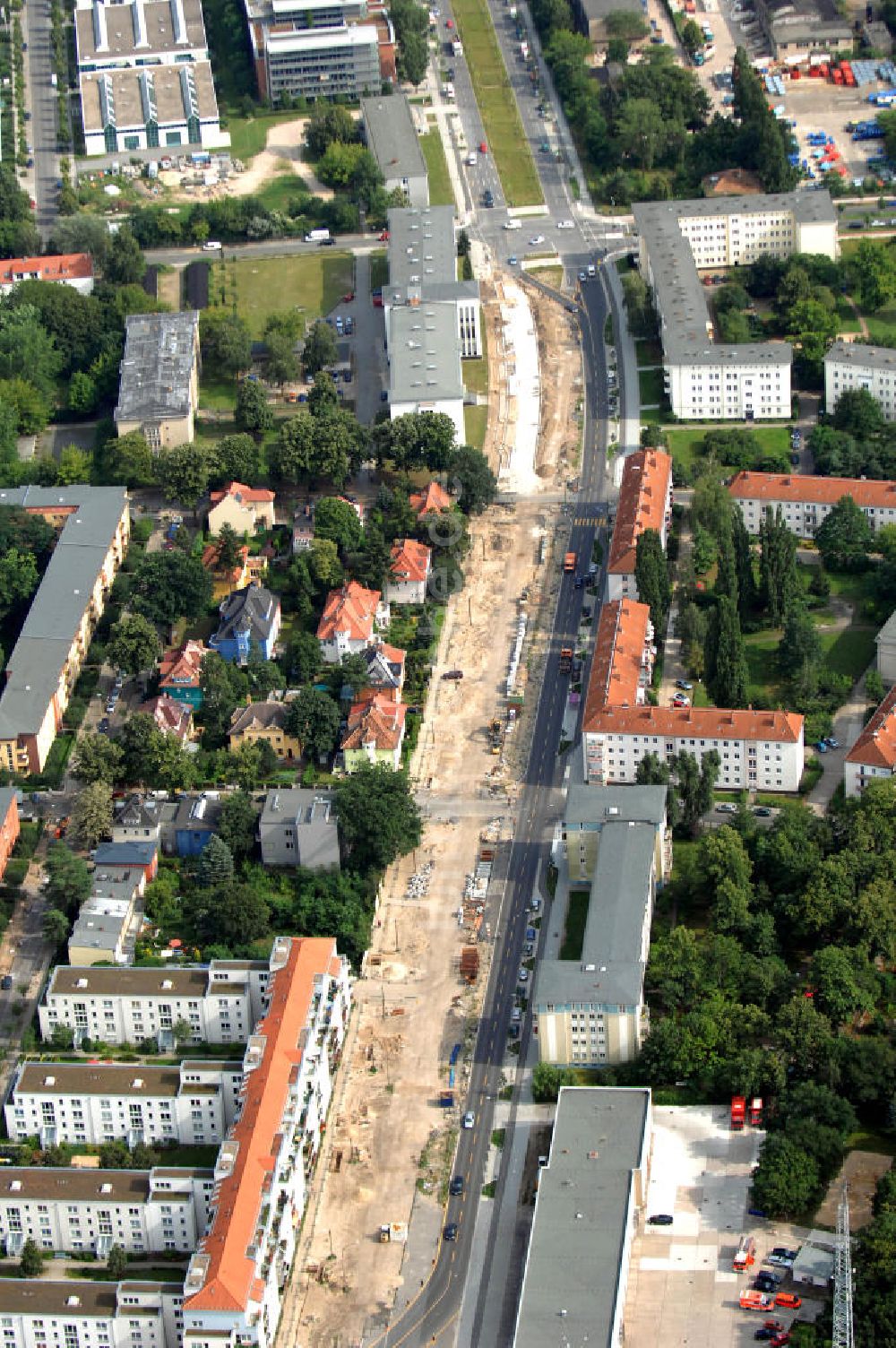 Luftbild Berlin - Blick auf eine Bebauungsfläche am Groß-Berliner Damm in Berlin-Adlershof
