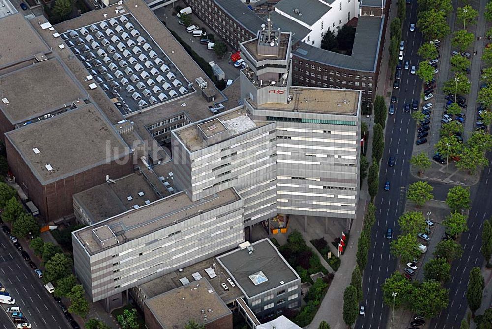 Luftaufnahme Berlin - Blick auf die Berliner Niederlassung des defizitären Rundfunksenders RBB