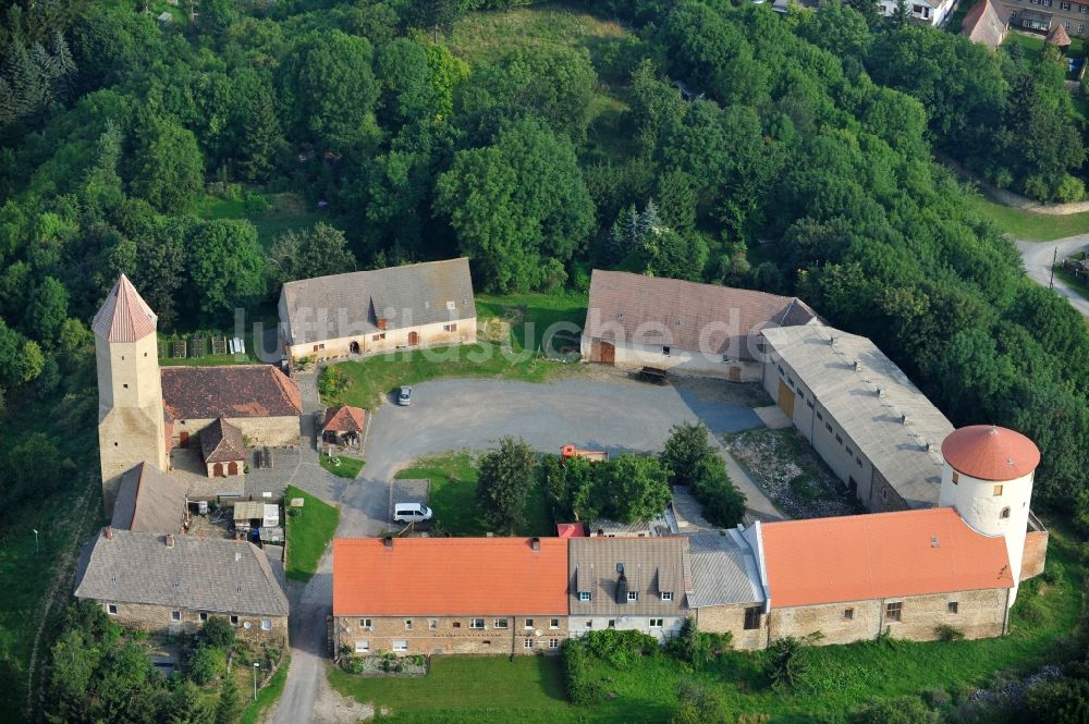 Freckleben aus der Vogelperspektive: Blick auf die Burg Freckleben in der gleichnamigen Stadt im Bundesland Sachsen-Anhalt