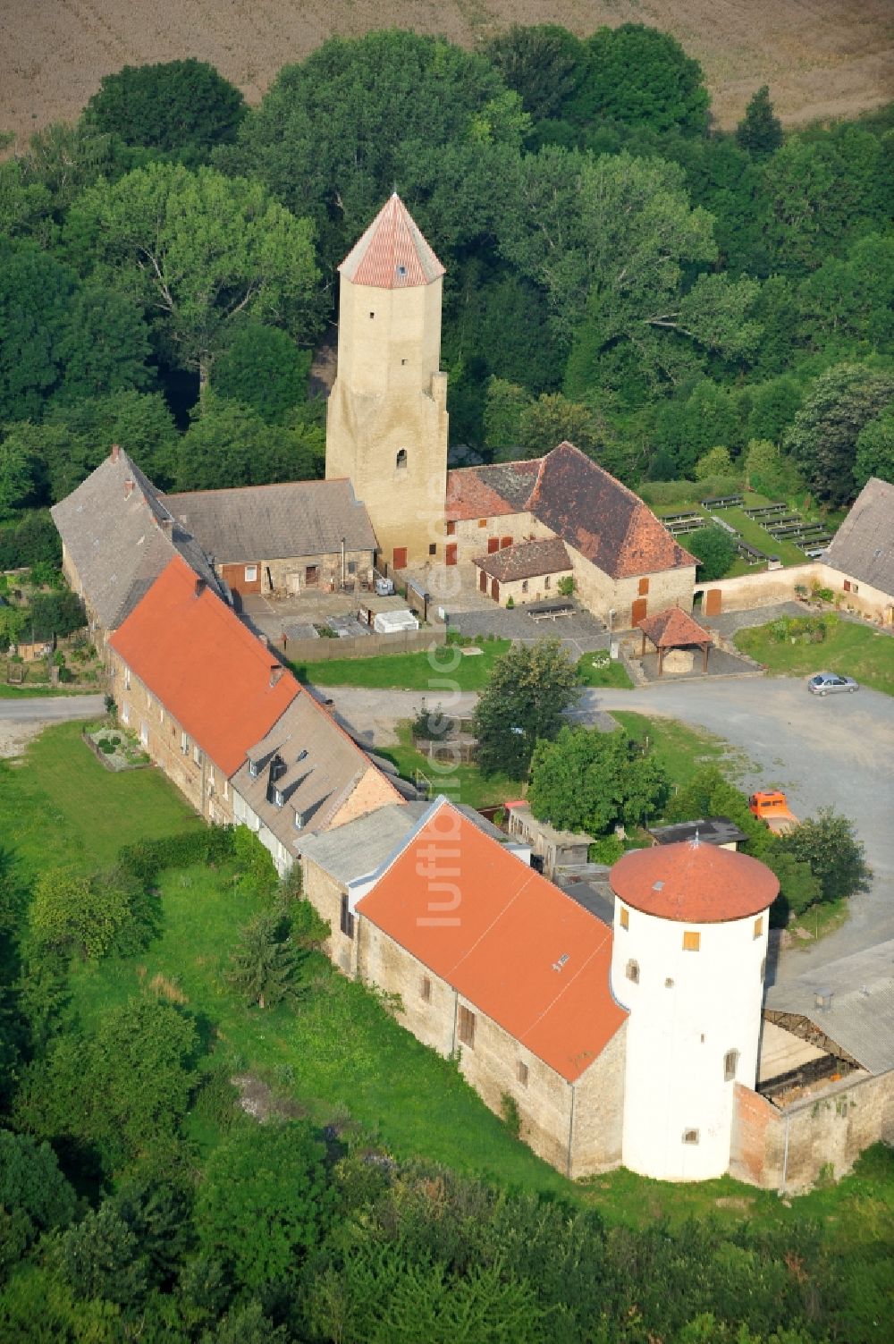 Freckleben aus der Vogelperspektive: Blick auf die Burg Freckleben in der gleichnamigen Stadt im Bundesland Sachsen-Anhalt