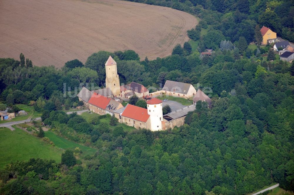 Luftbild Freckleben - Blick auf die Burg Freckleben in der gleichnamigen Stadt im Bundesland Sachsen-Anhalt