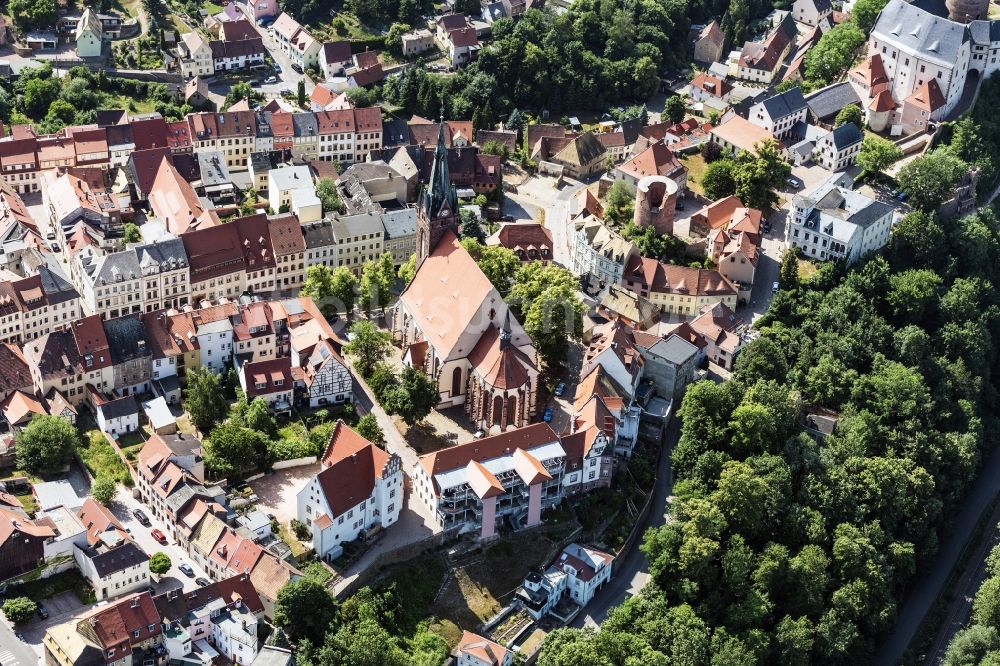 Luftbild Leisnig - Blick auf die Burg Mildenstein in Leisnig im Bundesland Sachsen