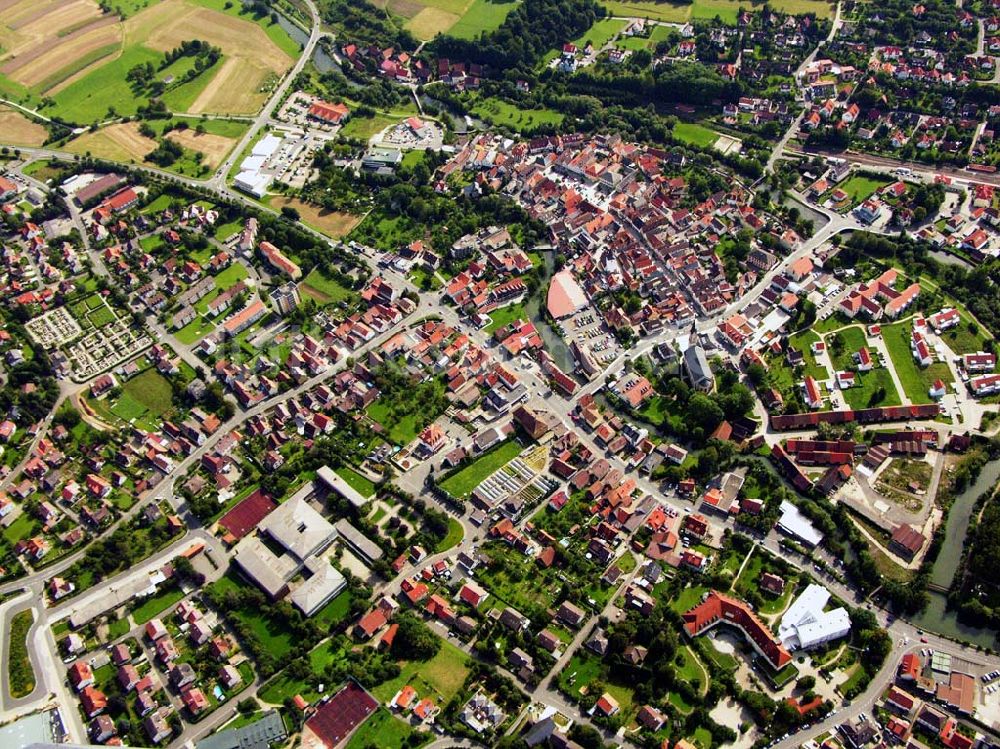 Ebermannstadt von oben - Blick auf die Ebermannstadt in Bayern