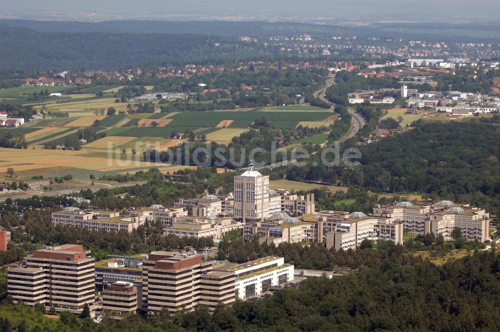 Stuttgart von oben - Blick auf die ehemalige DaimlerChrysler - Zentrale in Stuttgart-Möhringen