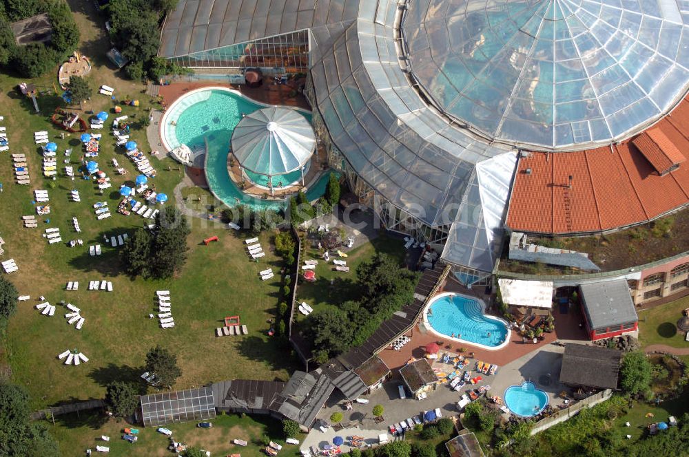 Luftaufnahme Köln - Blick auf das Erlebnis- und Freizeitbad Aqualand in Köln