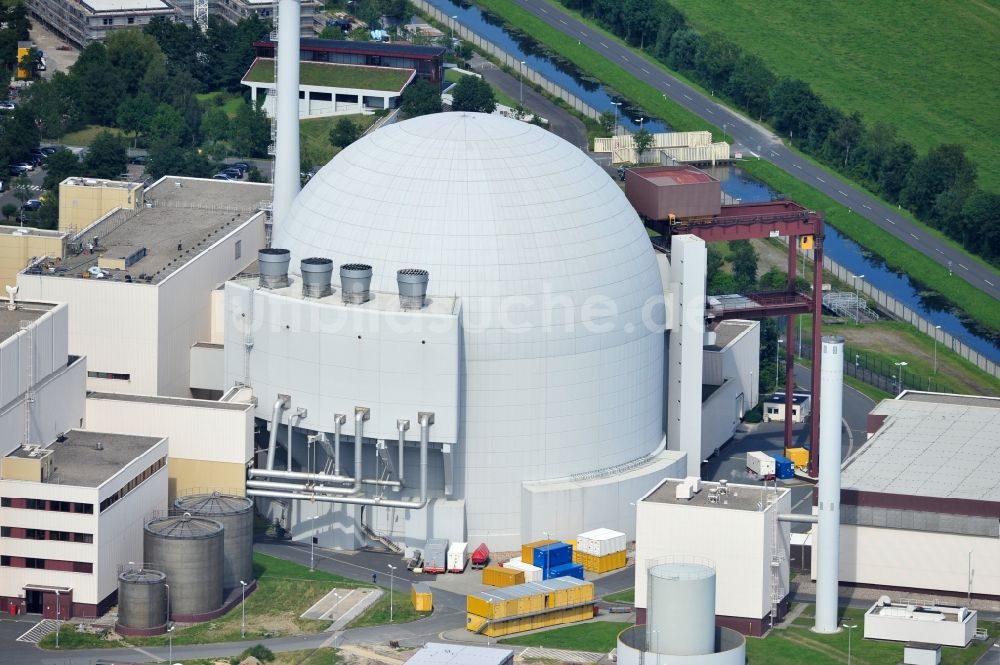 Luftaufnahme Brokdorf - Blick auf das Kernkraftwerk Brokdorf nahe der gleichnamigen Gemeinde im Bundesland Schleswig-Holstein