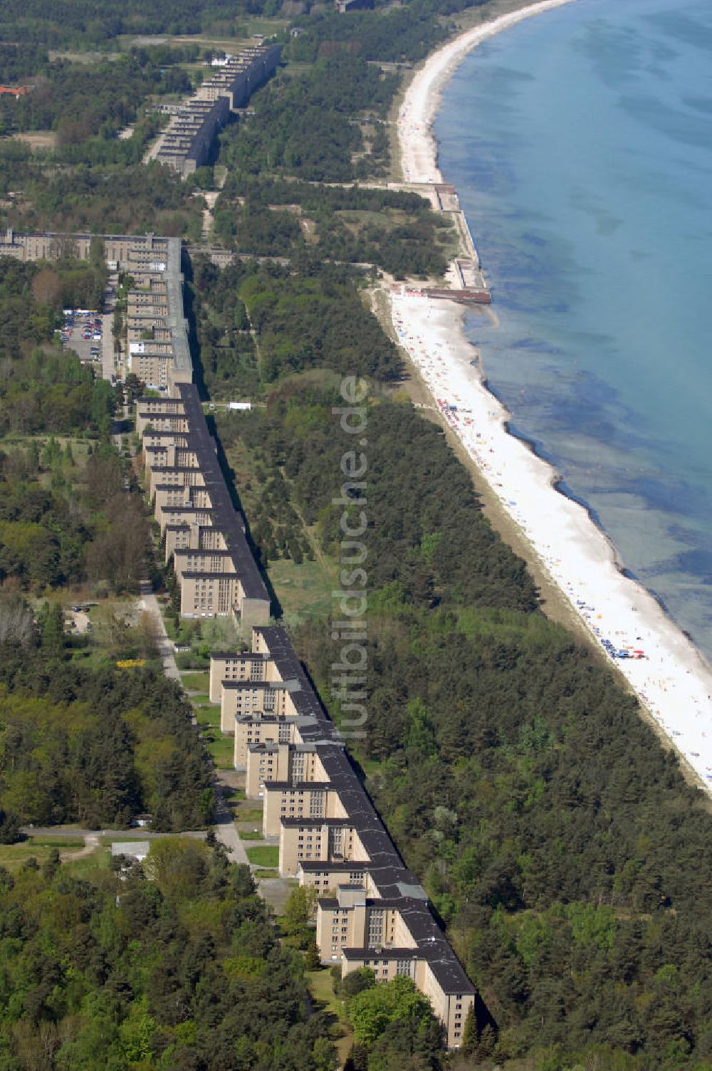 Luftbild Ostseebad Prora - Blick auf den ?Koloss von Prora? die 18m-Modellanlage KdF-Seebad Prora