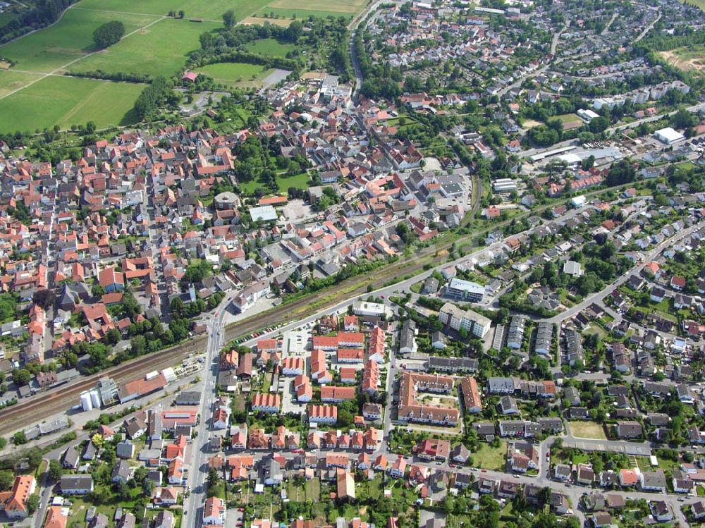 Luftbild Oberauer - Rheinheim / Hessen - Blick auf Oberauer / Rheinheim .