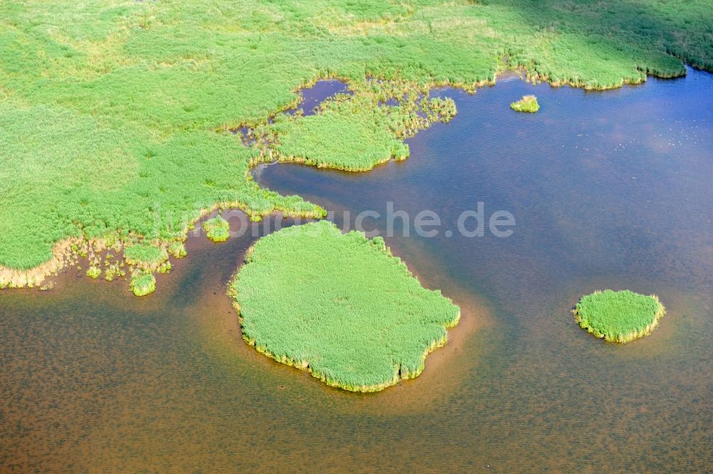 Luftaufnahme Rambow - Blick auf das Rambower Moor und den Rambower See nahe der gleichnamigen Gemeinde in Brandenburg