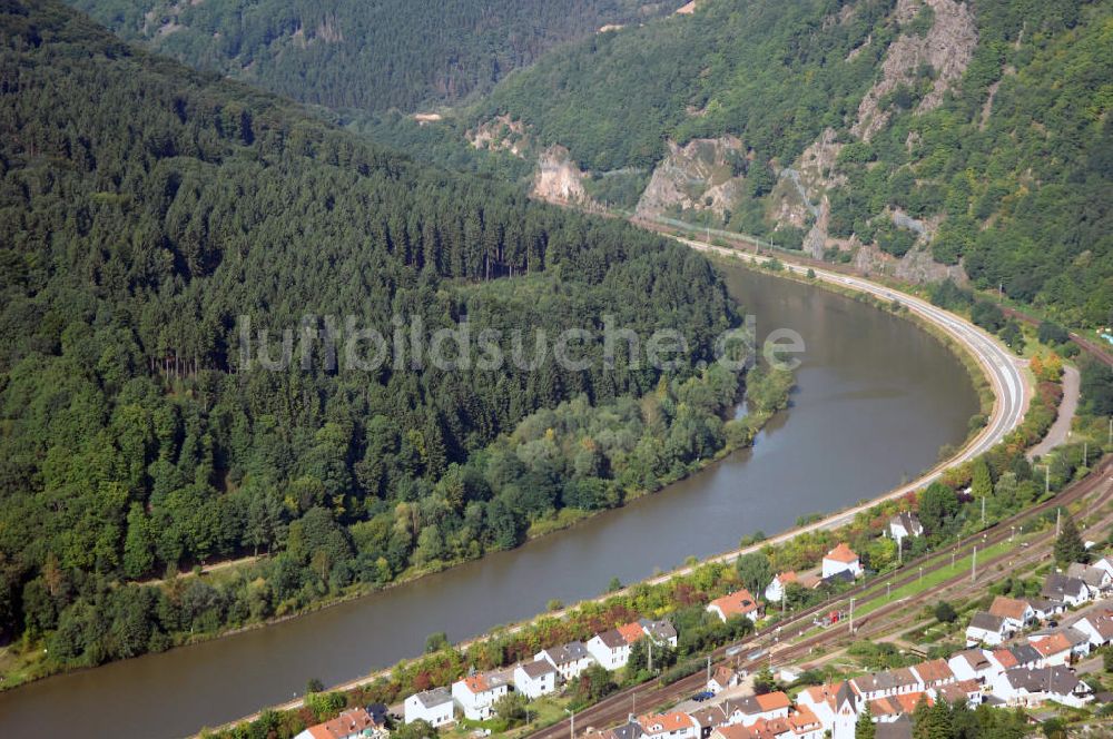 Luftbild Saarhölzbach - Blick auf die Saar bei Saarhölzbach