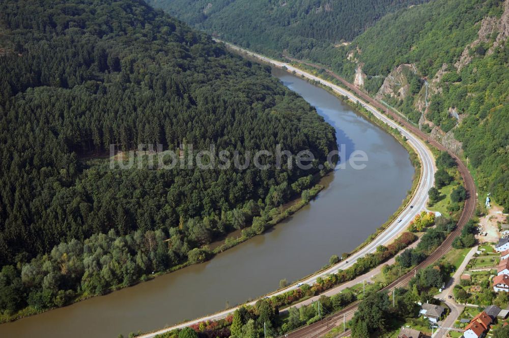 Luftaufnahme Saarhölzbach - Blick auf die Saar bei Saarhölzbach
