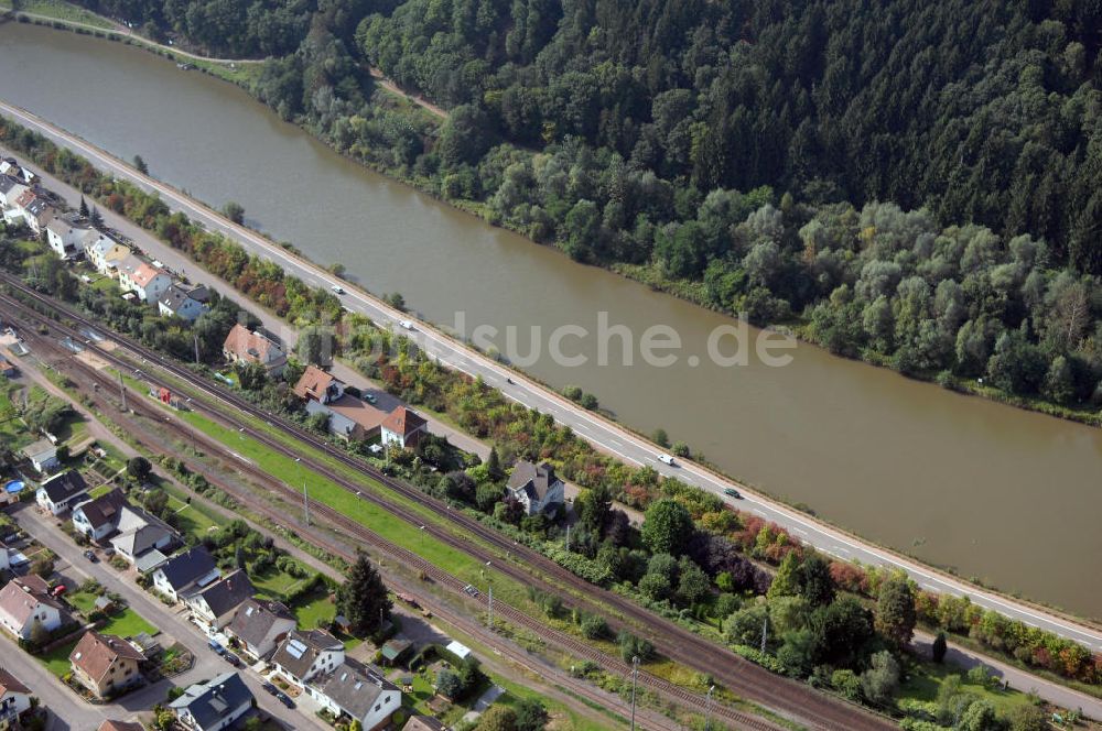 Luftbild Saarhölzbach - Blick auf die Saar bei Saarhölzbach