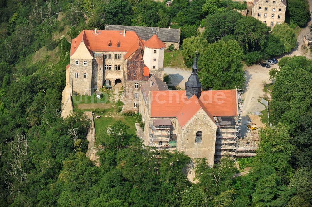 Goseck aus der Vogelperspektive: Blick auf das Schloss Goseck in der gleichnamigen Stadt im Bundesland Sachsen-Anhalt