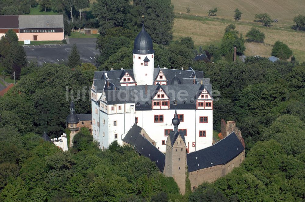 Luftbild Lunzenau - Blick auf Schloss Rochsburg im gleichnamigen Stadtteil von Lunzenau in Sachsen