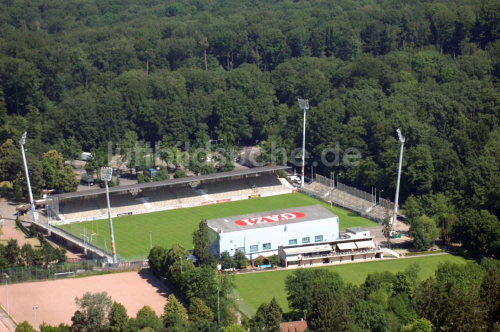 Stuttgart von oben - Blick auf die Sportanlage Waldau mit dem Gazi-Stadion in Stuttgart-Degerloch