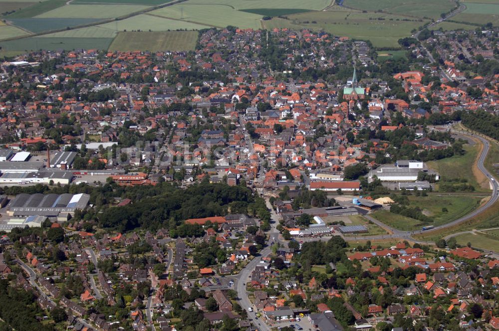 Meldorf aus der Vogelperspektive: Blick auf die Stadt Meldorf
